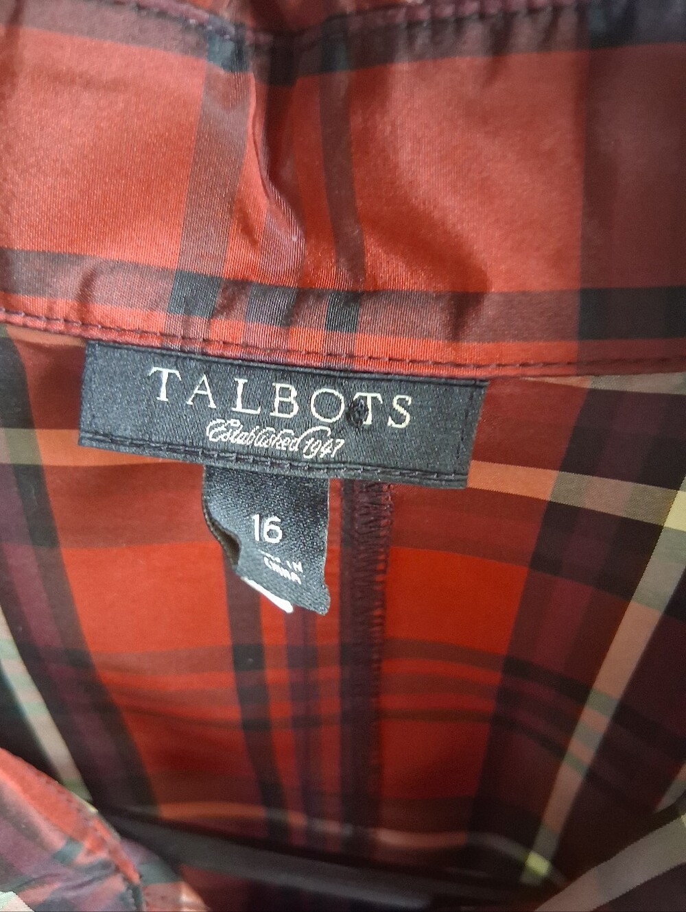 Talbots Crossover Taffeta Blouse Sz 16 - Picture 4 of 8
